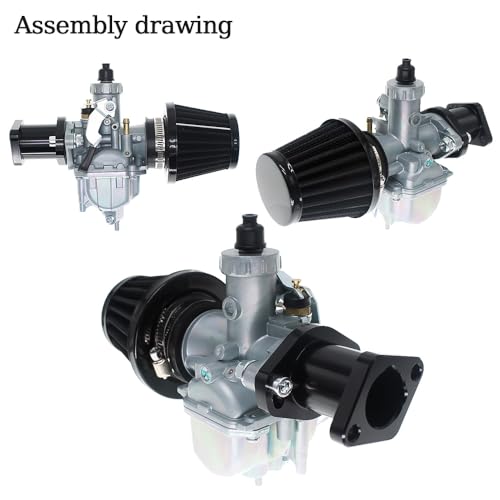 Image of 26mm VM22 Carburetor for Predator 212cc Honda GX160 GX200 196cc CT200U KT196 Moto Mini Bike and Go Kart 6.5HP Engine with 38mm Air Filter,Intake Manifold,Main Jets(Black)
