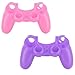 lilyy® 2 Pack Silicone Case Skin Protector Cover For Playstation 4 PS4 Wireless Game Controller(Pink,Purple)