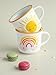TREEWOO Cute Rainbow Mug 12oz Good Morning Ceramic Cup with Handle Coffee Tea Milk Water Mug Gift for Men Women Christmas Birthday Anniversary Thanksgiving