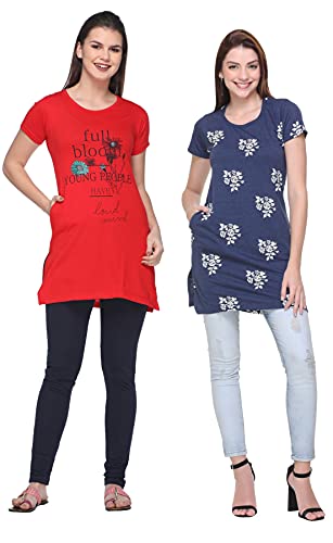 Image of In Love Women's Plus Size Cotton Printed T-Shirt with Pocket - Combo Pack of 2