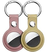 Ainiv Protective Case for Apple Airtags, 2PCS PU Leather Keyring Case, Airtag Holder, AirTags Tra...