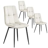 VASAGLE Sedie da Pranzo in Velluto, Portata 120 kg Ciascuna, Sedie da Cucina Imbottite con Piedini Regolabili, Moderno, per Soggiorno, Set di 4, Beige Cappuccino KDC080LH01