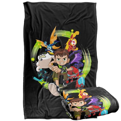 LOGOVISION Kids Ben 10 Hero Charge Silky Touch Super Soft Throw Blanket 36"x58"