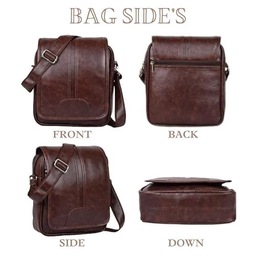 Image of Unique Side Bag One Side Shoulder Bag For Men & Women Leatherite bag Travel Bag Trendy Bag Leather Bag Office Bag