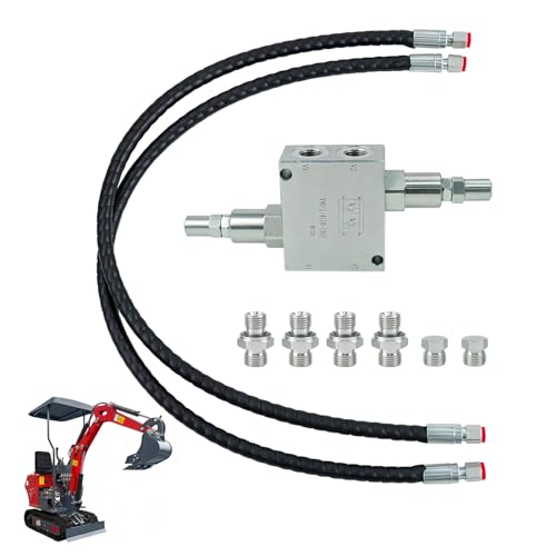 Mini Excavator Cushion Valve Kit Hydraulic Swivel Motor Buffer Valves 1/4 Hose System M14 Replacement Shock Absorb & Smooth Rotation Durable Corrosion-Resistant Build Easy Bolt-On Installation