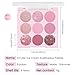 AMY'S DIARY Pink Shimmer Eye Shadow Makeup Palette 9 Colors, Highly Pigmented Matte Glitter Shimmer Pearl Waterproof Party Sparkling Eyeshadow Palette (02#)