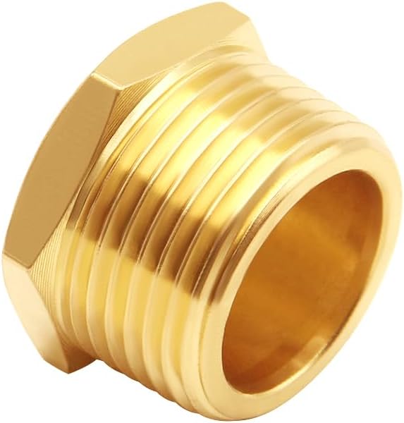 Uenede Brass 3/4 Inch NPT Male Plug Outer Hex, 4PCS | 3/4" NPT Male Thread Socket Pipe Plugs Fitting End Caps for Water Oil Gas