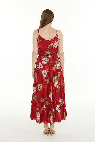 Image of Matchable Family Hawaiian Luau Men Women Girl Boy Clothes in Pineapple Garden Burgundy