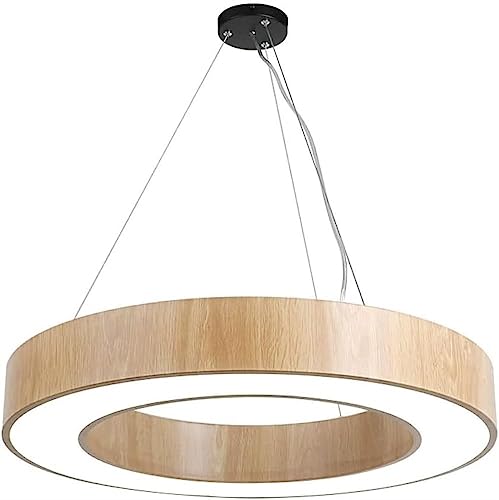 Lustre grain de bois suspension anneau hamp pour un éclairage de cuisine sans ombre