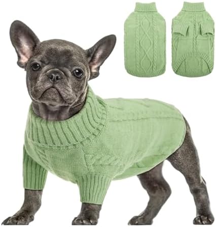 Queenmore Hundepullover Kleine Hunde Wärme Dackel Hundepulli XS | Strick Pullover Hund Strickmantel mit Zopfmuster Hundepullover Französische Bulldogge Chihuahua Katzen , Maschinen