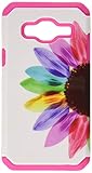 Galaxy Luna Case, Galaxy Express 3 Case, Galaxy Amp 2 Case, J1 2016 Case [Shock/Impact Resistant] Hybrid Dual Layer Defender Protective Case Cover for Galaxy Amp 2 / Luna / Express 3, Pink Sun Flower