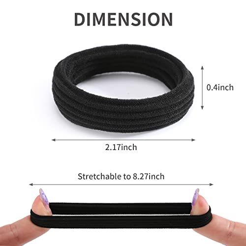 Bessrung 50 Pcs Hair Ties, Seamless Hair Ties, Large Elastic Hair Bands For Thick Thin Hair, Ponytail Holders For Women, No Damage Stretchy Hair Ties, Strong Hold Hair Scrunchiess For Girls, Soft Hair Rubber Bands For Birthday Gift, Hair Accessories For All Hairstyles, Black #TOP1
