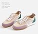 LUCKY STEP Women's Mesh Fashion Sneaker Colorblock Breathable Retro Lace-up Stylish Lifestyle Trendy Casual Walking Shoes(Nude/Purple,9 B(M) US)