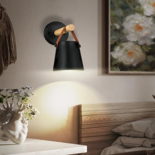 Lámpara de pared LED recargable con mando a distancia y brillo regulable en color negro 7