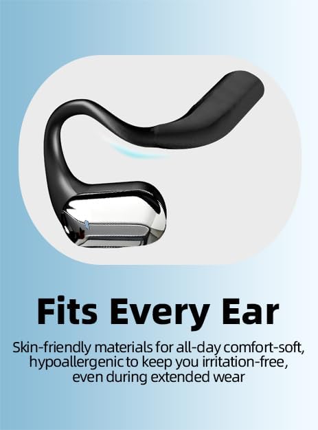 Open Ear Bluetooth Headphones 5.4, Wireless Earbuds with Ergonomic Ear Hook, 90H Battery Life, IPX7Waterproof, Smart Digital Display, Touch Control - for Running, Cycling, Workout - Image 9