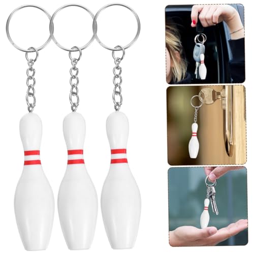 Porte-clés de quilles en PVC avec fermoir pivotant rétractable pour sac