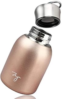 Mini Thermal Flasks 9oz/260ml Small Vacuum Insulated Water Bottle Non-Leak Juice Milk Tea Vacuum Hot and Cold Water Coffee Bottle Girls Boys Kids Adults Gift (Rose gold color)