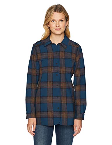 Pendleton Women's Long Sleeve Board Wool Shirt, Royal Blue Multi Plaid, SM