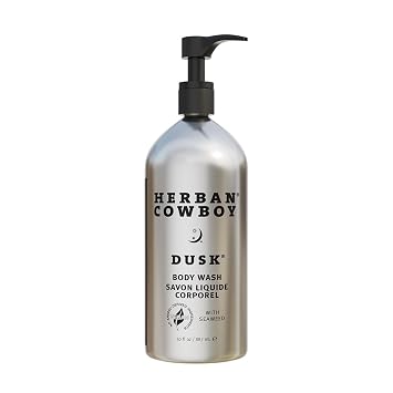 Herban Cowboy Body Wash, Rich Cologne Scent, Enhanced with Plant-Powered Ingredients, Vegan Body Wash Dusk, 30 Ounce Aluminum Bottle