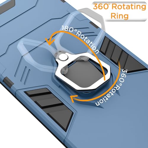 Image of Pikkme Back Cover for Realme 11 Pro /Pro Plus 5G | 360 Protection | Ring Holder | Kickstand | Tough Armor Case (Blue)