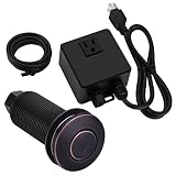 BESTILL Sink Top Garbage Disposal Air Switch Kit, Oil Rubbed Bronze Long Push Button with Brass Cove