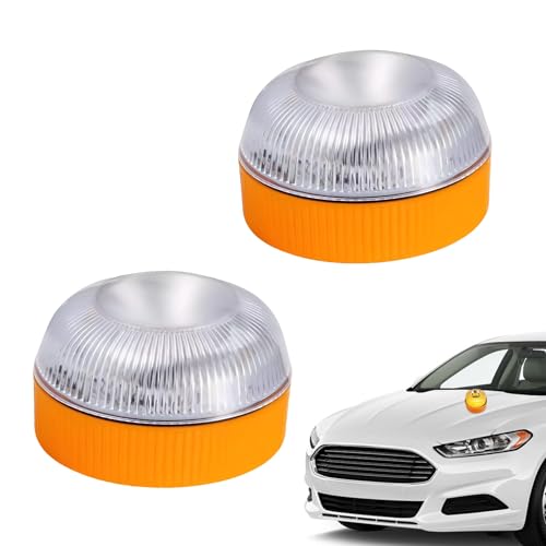 V16 Lampe d'avertissement rechargeable avec base magnétique pour toit de voiture – Lumière LED clignotante 360° étanche IP54 Remplacement pour triangle de signalisation, convient pour voiture, moto