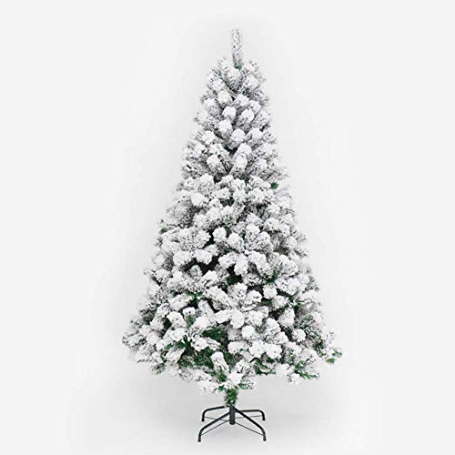 Árbol de Navidad artificial flocado de 9,8 pies y 300 cm verde con soporte metálico resistente CLSDRZC