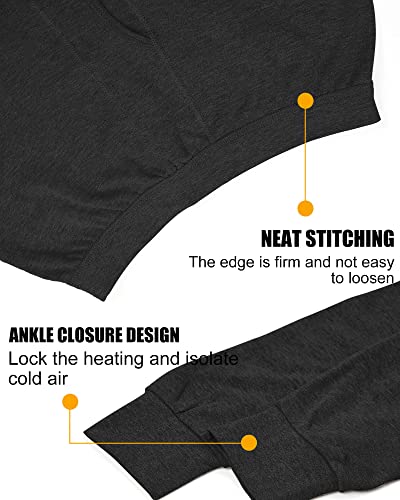 Hicarer 8 Pack Long Underwear Bottoms for Men Thermal Underwear Pants Solid Colors Soft Leggings Base Layer for Winter4