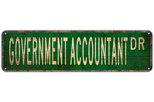 Metal Tin Signs GOVERNMENT ACCOUNTANT DR Funny metal Signs Vintage Sign Retro Tin Signs Aluminum Metal Sign for Bedroom Kitchen Garden Wall Bab Club Coffee Hanging Sign Home Decor 4×16Inch