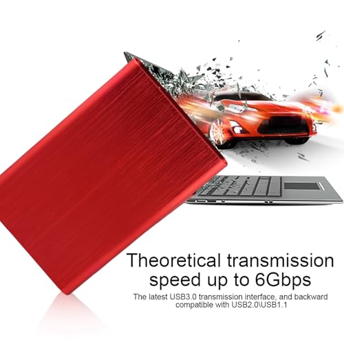 Caja externa SSD USB 3.0 2.5 pulgadas aluminio rojo miniatura 4