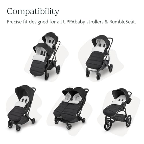Image of UPPAbaby CozyGanoosh Footmuff - Easily Attaches to UPPAbaby Strollers + RumbleSeat - Ultra-plush, Weather-Proof - Winter Stroller Cover - Gwen (Green Melange)