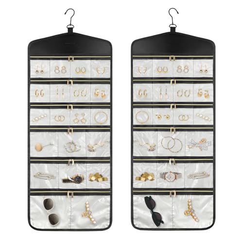 CHICECO Hanging Jewelry Organizer with Zippered Pockets