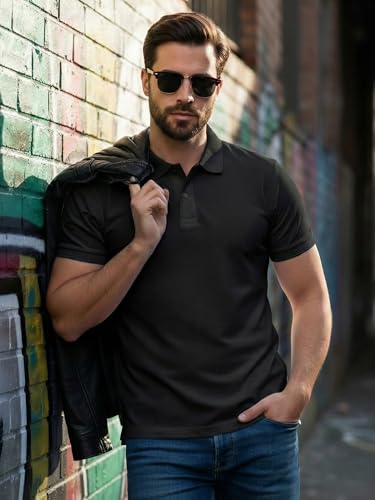 Image of XENOVAURBAN Cotton Polo t Shirt for Man | Regular Fit Solid Color Classic Cotton Polo T-Shirt with Collar for Men
