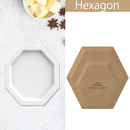 CREATCABIN Ceramics Plate Forming Molds Wooden Pottery Molds Clay Pottery Molding Tools Ceramics Dish Plate Slump Mold MDF Pottery Forms for Handbuilding Plates DIY Craft Supplies Hexagon 7.9 Inch - Image 4