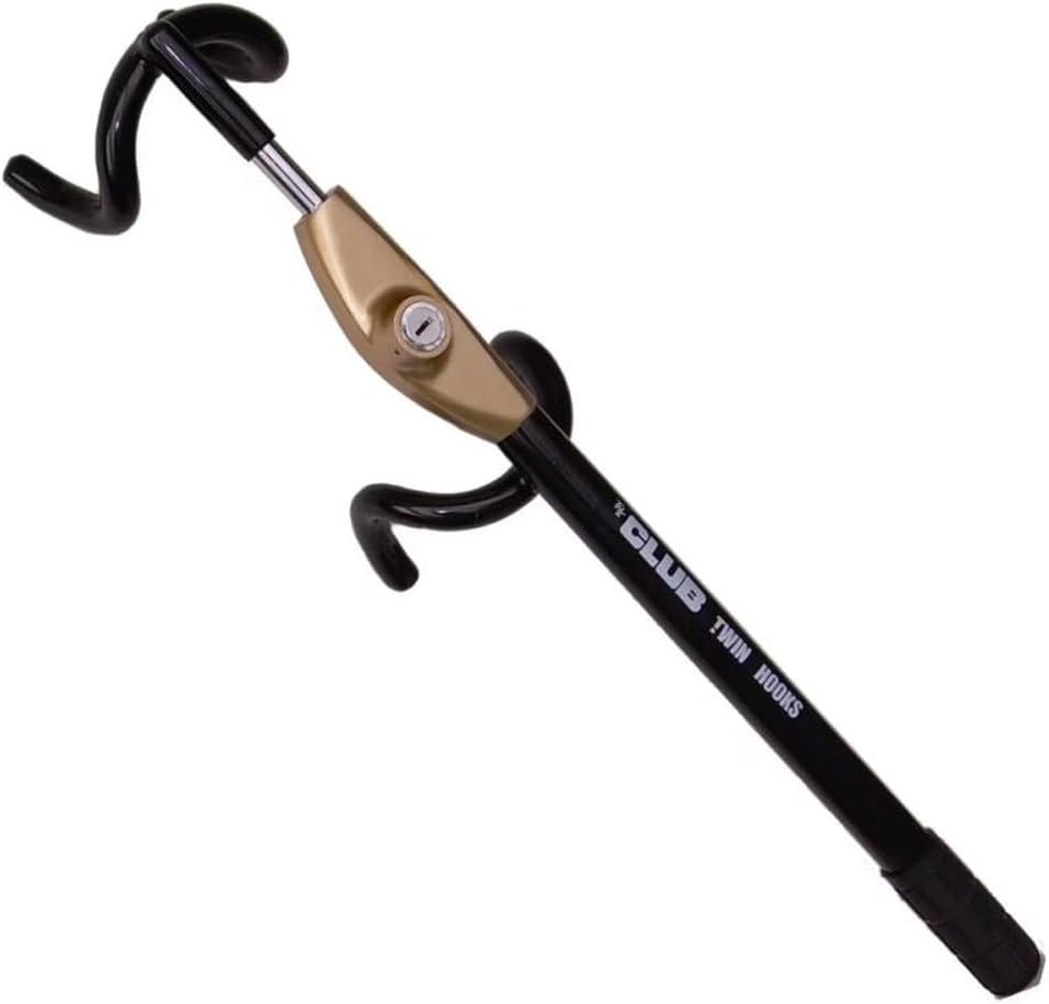 Winner International The Club 3100 Twin Hooks Steering Wheel Lock, Black/Gold