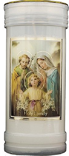 C Bc White Holy Family Candle 72 Hour Burn Prayer Saint Catholic 15Cm