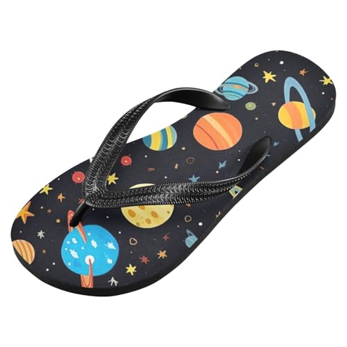 Mens Flip Flops Space PlanetsSandal Flip Flops for Women Summer Beach Slipper 214B2785
