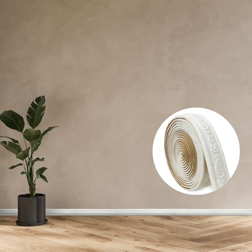 WAPANE 457.2 cm x 4.0 cm 3D Wall Edging Self Adesivo, Padrão Molding Peel and Stick Wallpaper Border