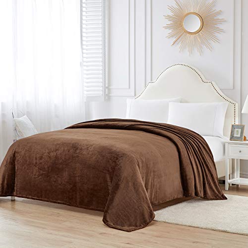Bourina Fleece Blanket Flannel Throw Blanket (Brown,Twin Size) Lightweight Cozy Microfiber Blanket For Sofa, Couch, Bed, Camping, Travel, 60X80 Inches #TOP10