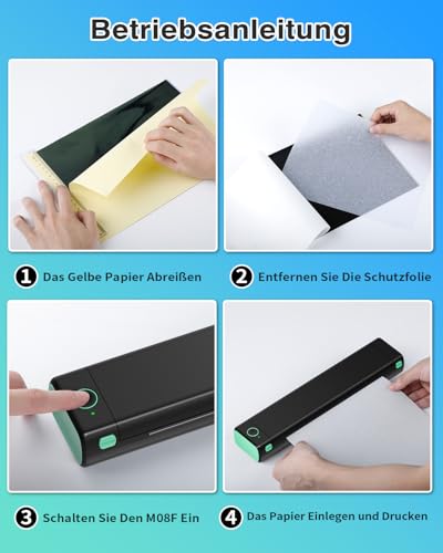 Phomemo M08F Tattoo Drucker Tattoo Stencil Drucker Transfer Maschine Professionelle Thermodrucker Kopierer Kompatibel mit Smartphone und PC mit 10pcs Transferpapier