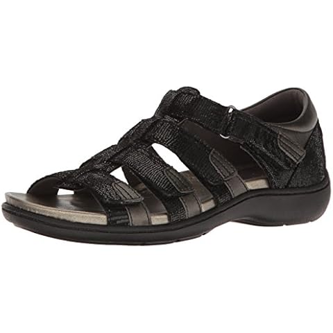 Aravon Women's Bromly Gladiator Sandal, Black, 7.5 Wide Cover