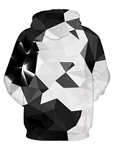 Mens Women Youth Hoodies Pullover 3D Black Grey Geometry Geometric Printed Graphic Sweatshirt Fashion Long Sleeve Teen Boy Girl Shirts Cool Jackets Novelty Funny Tops With Pockets #TOP4