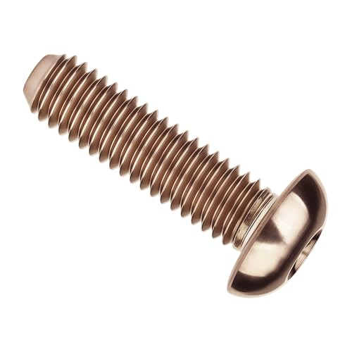 Image of Titanium Bolt M4x6 8 10 12 15 20mm Hex Head Screws for Bicycle Pack of 4 (Bronze, M4x15mm)