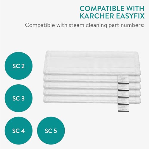 Navaris Steam Mop Pads - 5 pcs - Microfibre Cloth Pad Replacement Cover Set - Compatible with Kärcher EasyFix SC 2 SC 3 SC 4 SC 5 Series - Steamer Cleaner - Floor Cloths