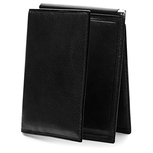 Bosca Men's Wallet, Old Leather Money Clip With Pocket, Black #TOP13