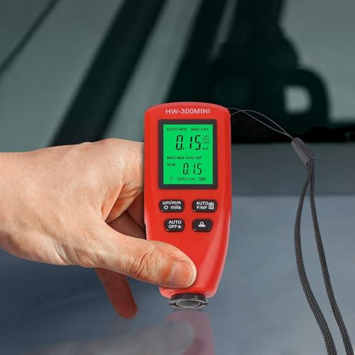 Calibrador digital de grosor de recubrimiento 0-2000um para prueba de película de pintura automotriz, alta precisión, medición no destructiva (ROJO) miniatura 5