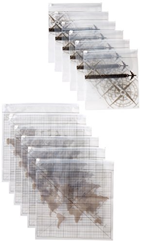 MIAMICA Print 12pc Set Includes 6 Large & 6 Small Bag, Atlas, One Size