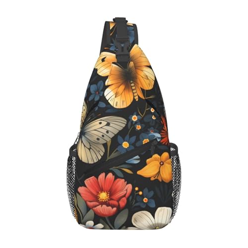 Bolso tipo bandolera con estampado de mariposas miniatura 1