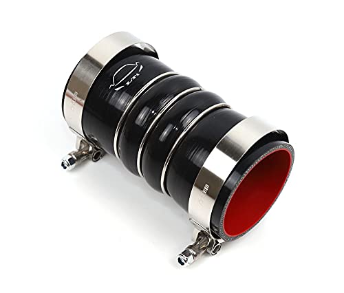 Image of LTI Universal 6 inch Length 4-Ply Reinforced High Temperature Charge Air Cooler CAC Hose 2.75 inch ID Straight With T Bolt Clamp (2.75 inch, BLACK)
