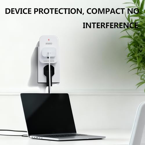 BSEED 1620 Protecteur de surgélation à simple sortie de joules, 1800W Mini Protecteur de surpression pour réfrigérateur, PC, TV, Xbox, PS5, Appareils ménagers, protecteur de tension avec LED Indicateur 120V, paquet de 4